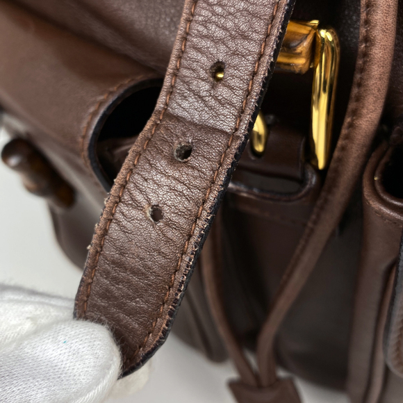 Gucci Bamboo Backpack/Daypack, Old 003580016, Brown Leather Backpack for Women - Picture 7 of 10